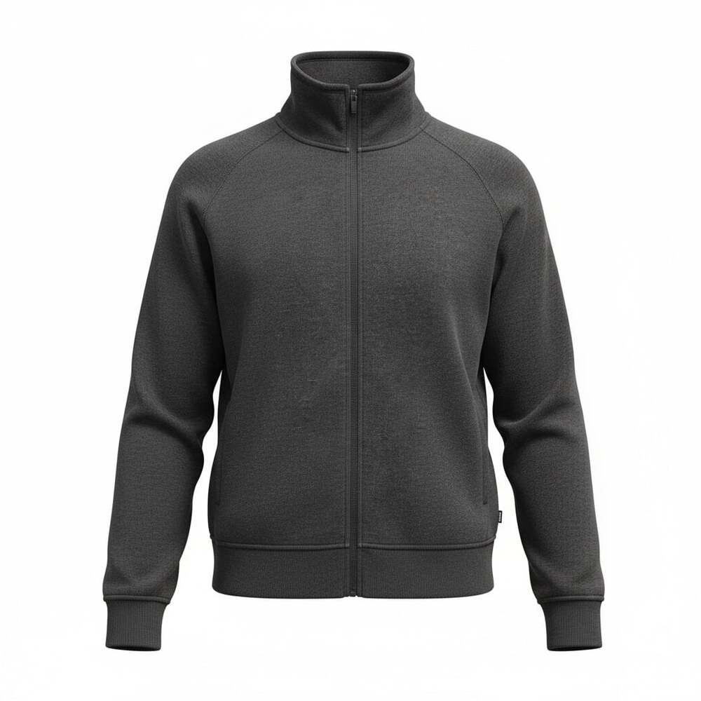 Mondetta Mens L Poly Waffle Jacket Charcoal  Full Zip Athleisure